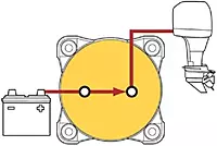 Blue Sea Systems 3001 Heavy Duty Battery Switch with Alternator Field Disconnect, On-Off, Beige