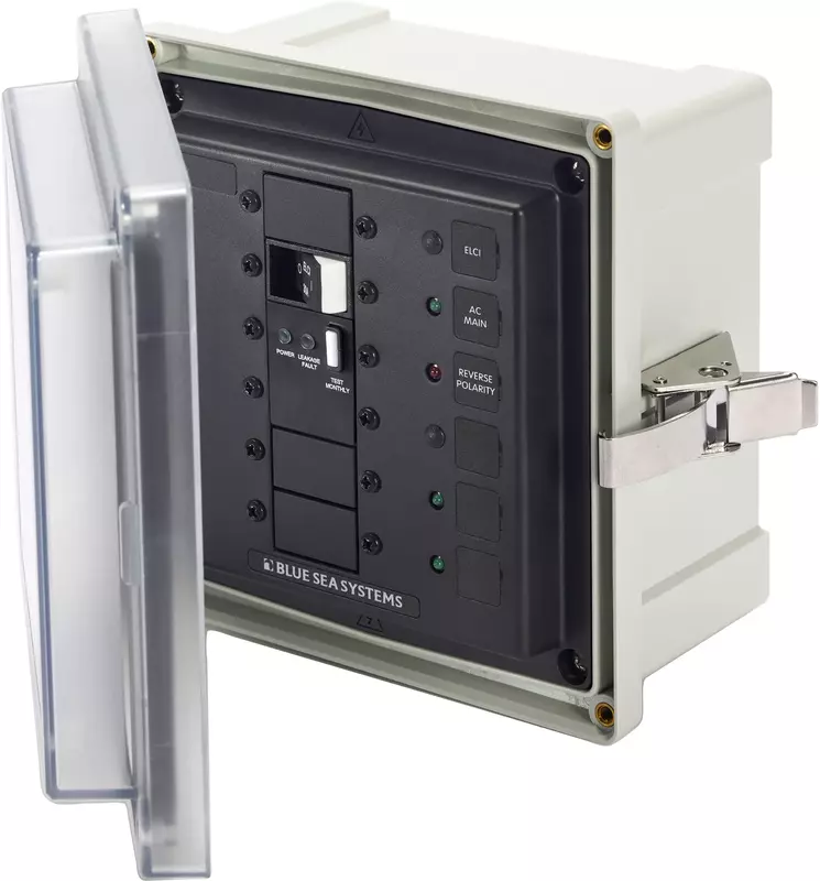 Blue Sea 3120 - SMS Panel Enclosure w/ELCI Main (50A) and 2 Blanks - 240V