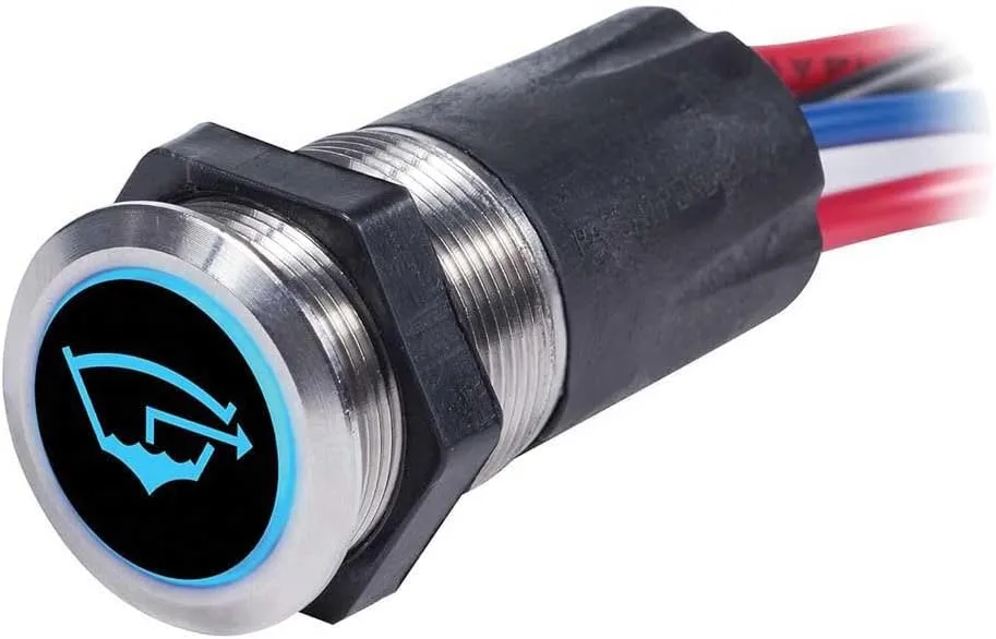Blue Sea Systems 4181 Backlit Push Button Switch OFF/(ON) - 15A