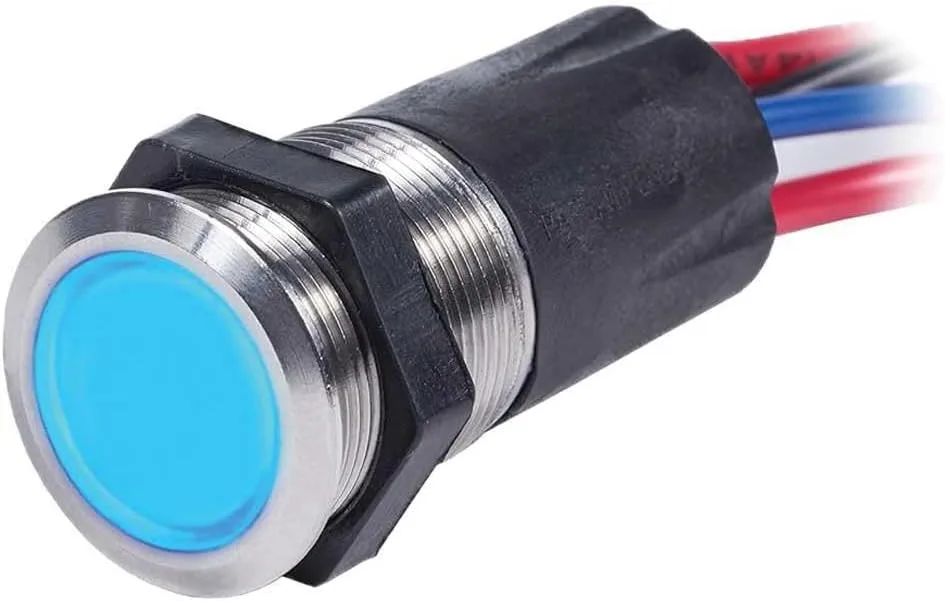 Blue Sea Systems 4181 Backlit Push Button Switch OFF/(ON) - 15A
