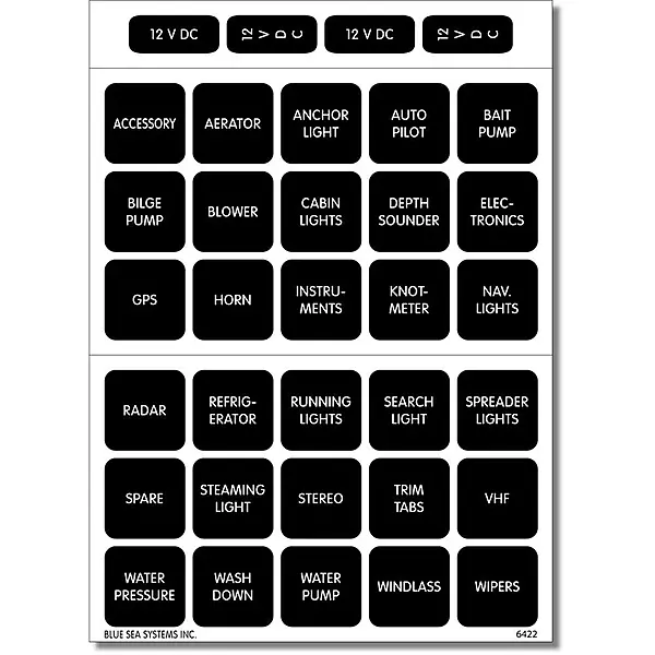 Blue Sea Systems 4215 Square Format Label Set - 30