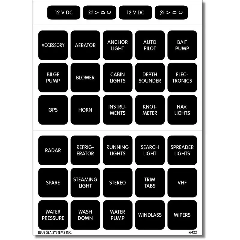 Blue Sea Systems 4215 Square Format Label Set - 30