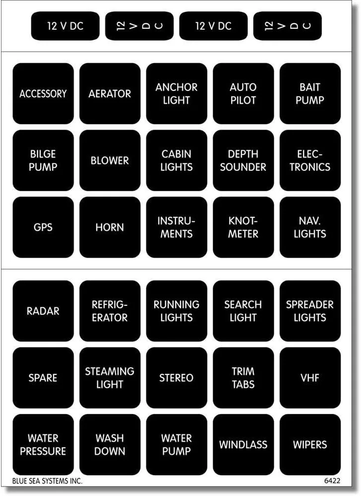 Blue Sea Systems 4215 Square Format Label Set - 30