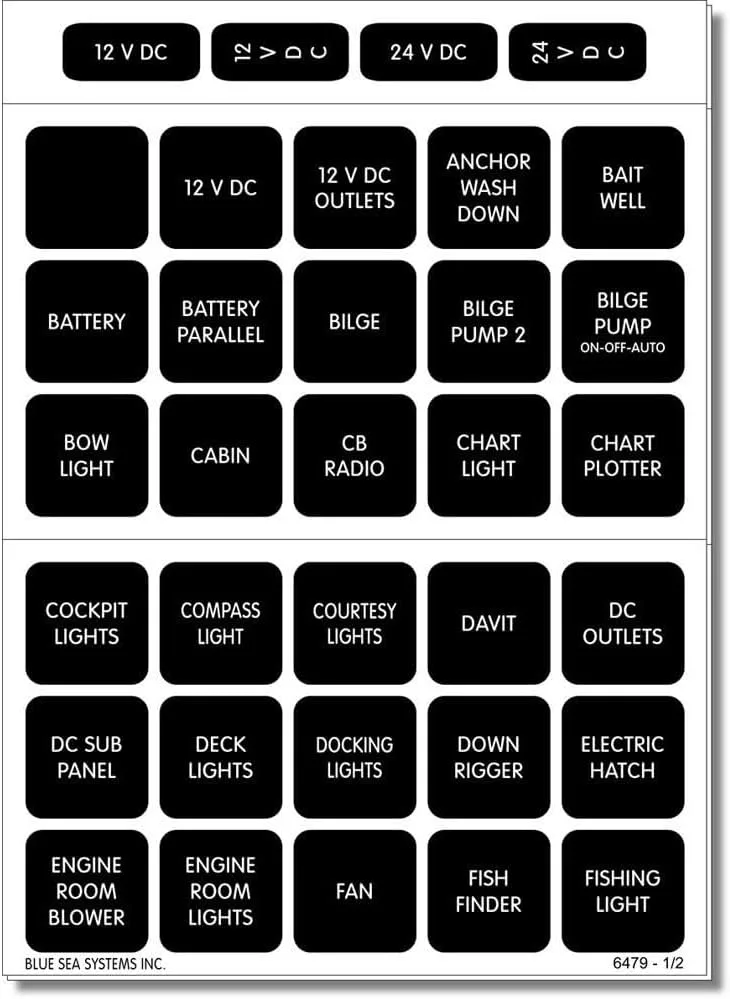 Blue Sea 4216 Square Format Label Set - 60
