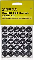 Blue Sea Systems 4230 Push Button Switch Label Kit , Black