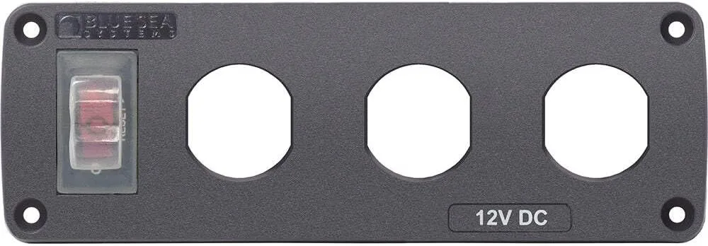Blue Sea Systems 4367 Water-Resistant Accessory Panel - 15A Circuit Breaker, 3x Blank Apertures