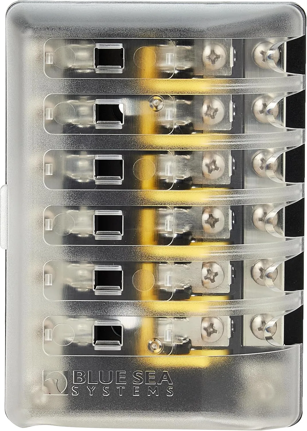 Blue Sea Systems 5015 Fuse Block AGC 6-CIR W/Ground , 3.5'' x 5.0''