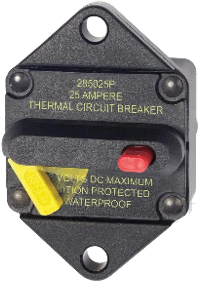 Blue Sea 7080 25 Amp Circuit Breaker Panel Mount 285 Series