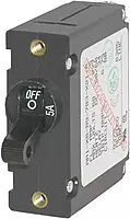Blue Sea Systems 7200 A-Series Black Toggle Circuit Breaker, Single Pole 5A