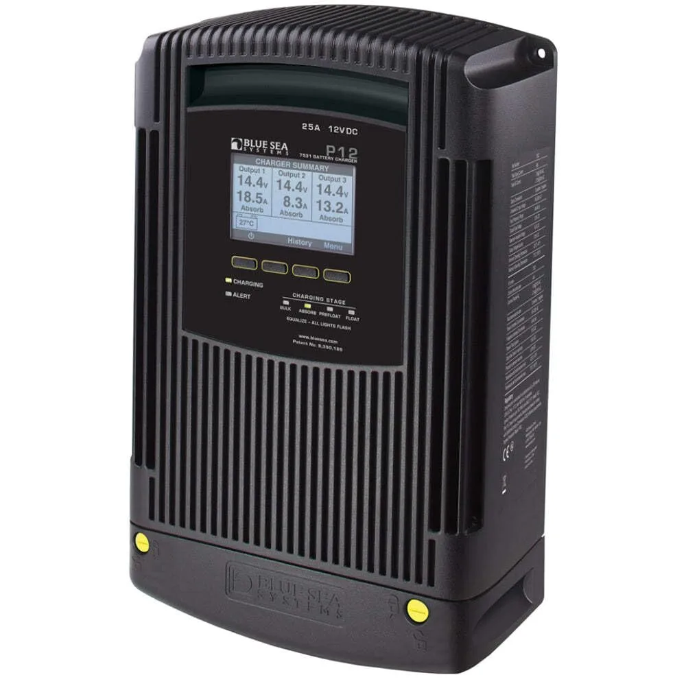 Blue Sea 7531 P12 Battery Charger - 12V DC 25A (3 Output)