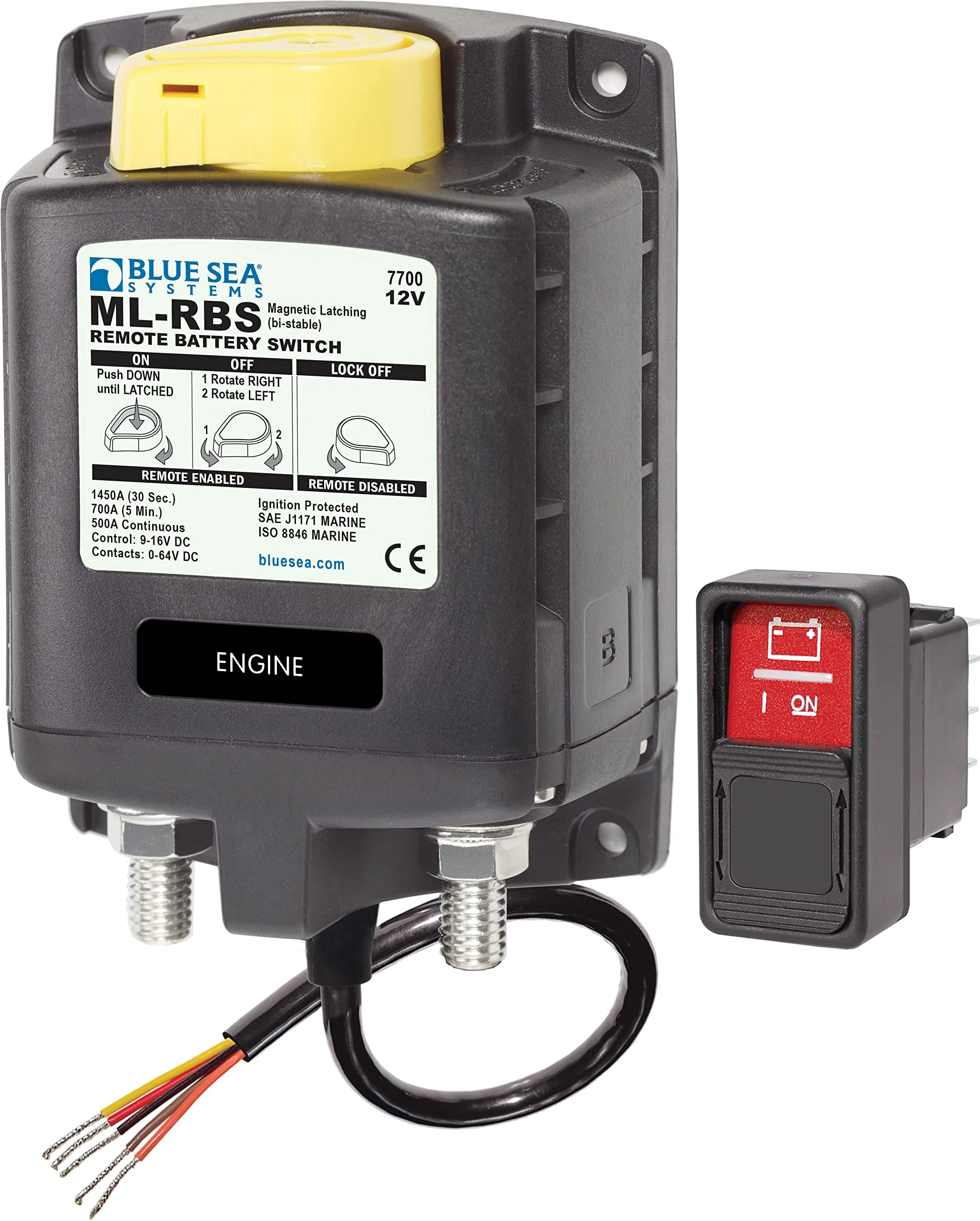Blue Sea 7700 ML-Series Remote Battery Switch w/Manual Control 12VDC