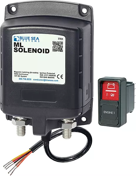 Blue Sea 7701 ML-Series Solenoid w/Contura Switch 12VDC