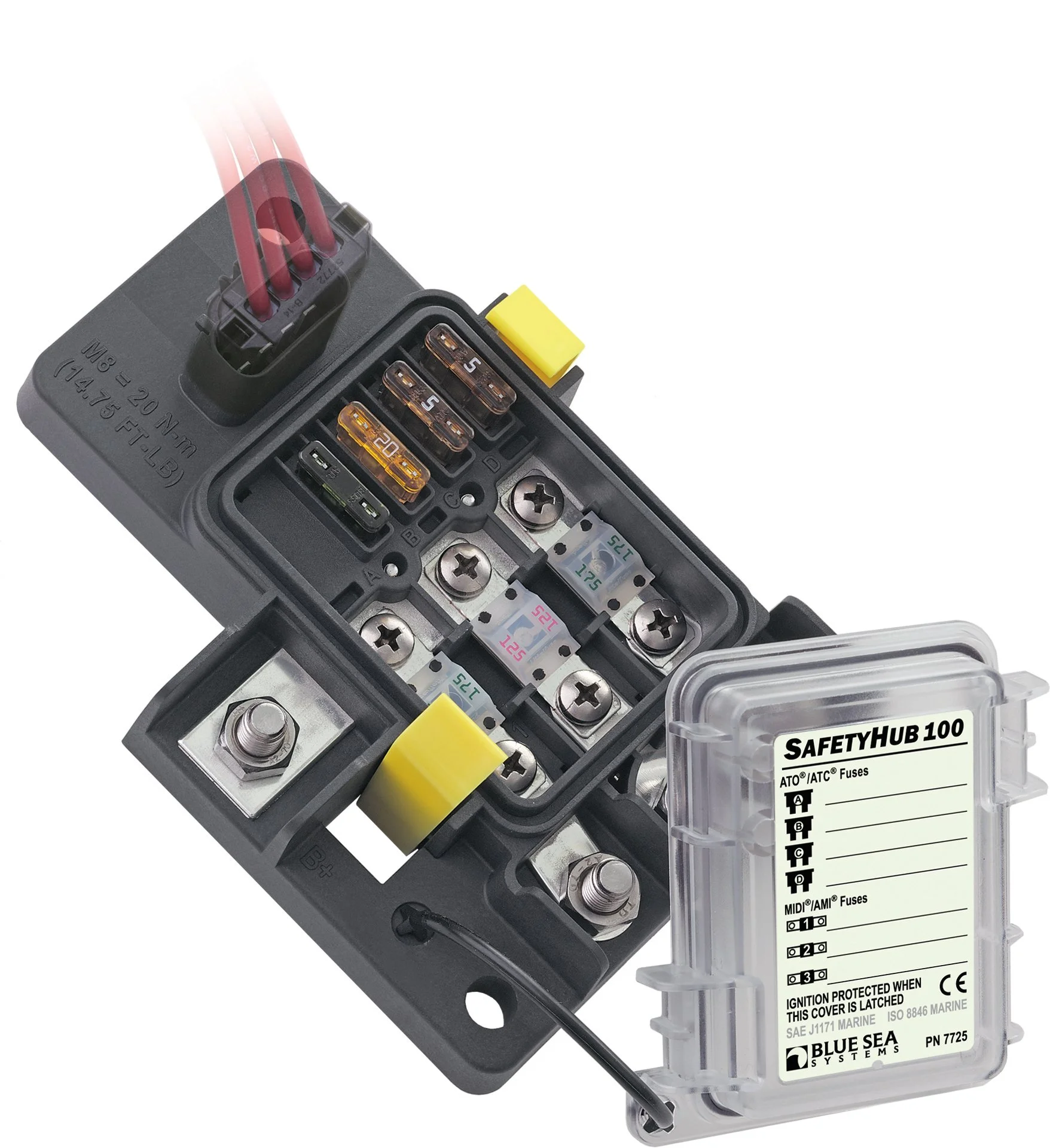 Blue Sea Systems 7725 Safety HUB Fuse Block 100 RBS