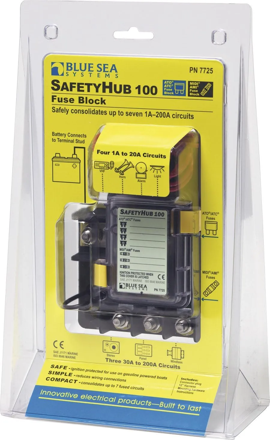 Blue Sea Systems 7725 Safety HUB Fuse Block 100 RBS