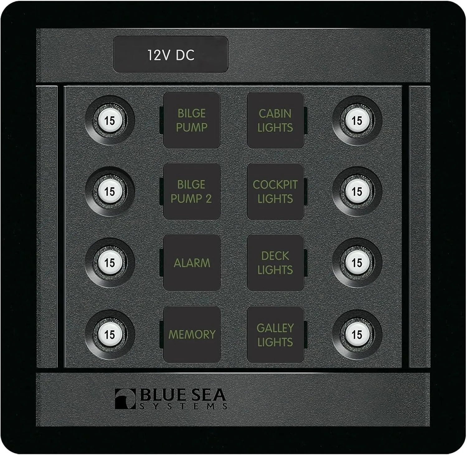 Blue Sea Systems DC 8-Position CLB Square Circuit Breaker