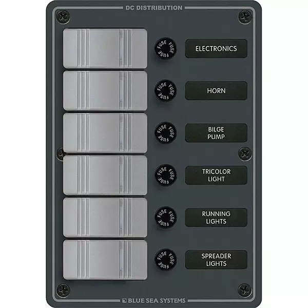 Blue Sea 8053 Slate Grey - 6 Position - Vertical