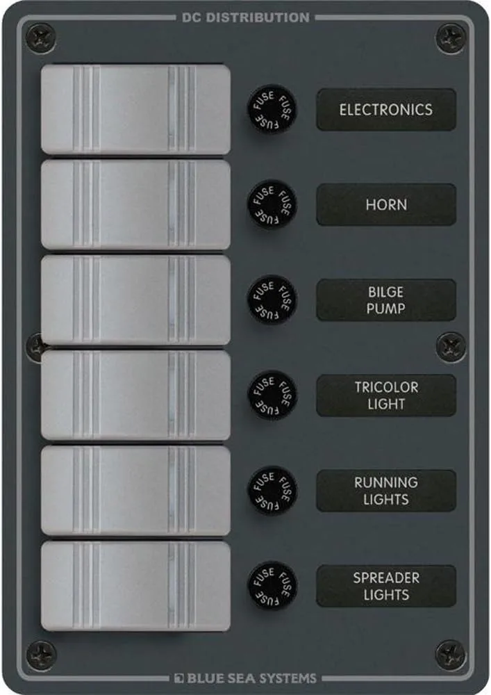 Blue Sea 8053 Slate Grey - 6 Position - Vertical