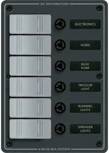 Blue Sea 8053 Slate Grey - 6 Position - Vertical