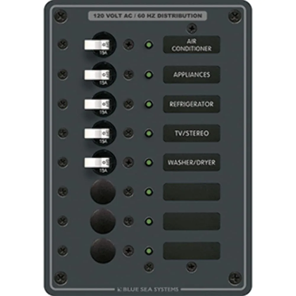 Blue Sea Systems 8059 AC 8-Position Toggle Circuit Breaker Panel