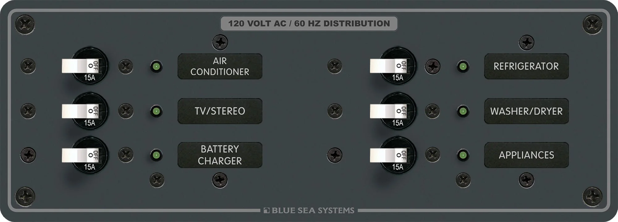 Blue Sea A-Series AC Toggle Circuit Breaker Panel