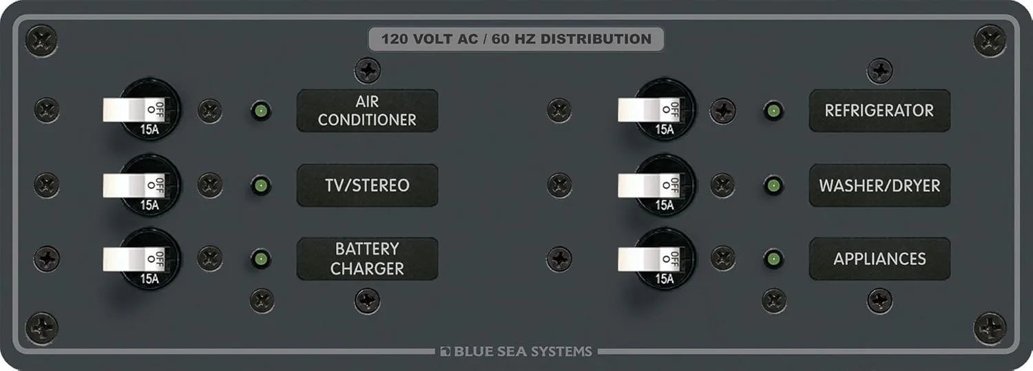 Blue Sea A-Series AC Toggle Circuit Breaker Panel