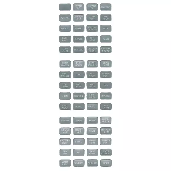 Blue Sea 8217 Grey Small Format Label Kit - 60 Labels