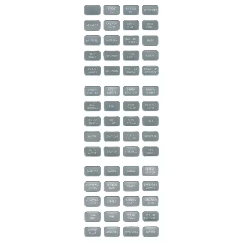 Blue Sea 8217 Grey Small Format Label Kit - 60 Labels