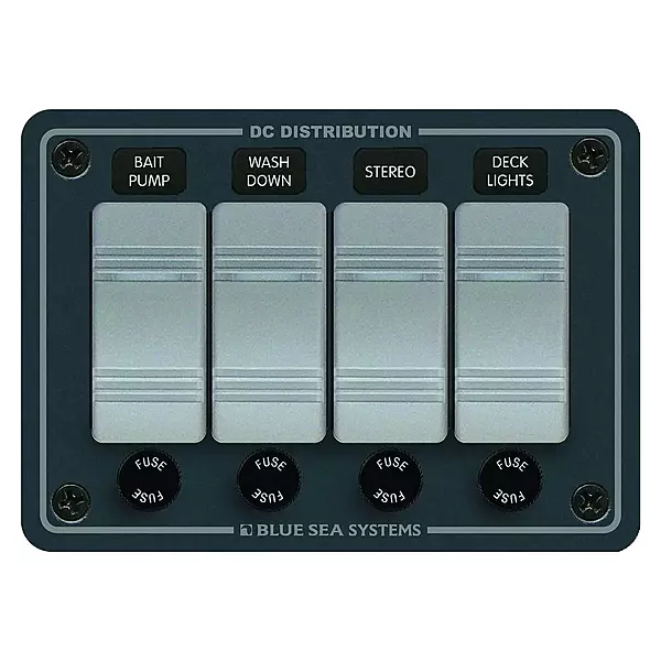 Blue Sea Systems 8262 Contura Water Resistant 12V DC Panel - 4 Position, Beige