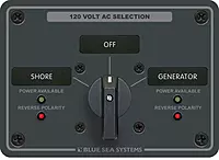 Blue Sea Systems 8367 AC Rotary Switch Panel 30 Ampere 2 positions + OFF, 2 Pole