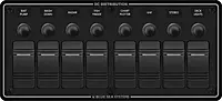 Blue Sea 8371 Water Resistant Panel - 8 Position - Black - Horizontal Mount