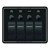 Blue Sea Systems 8372 Water Resistant Circuit Breaker Panel 4 Position-Black