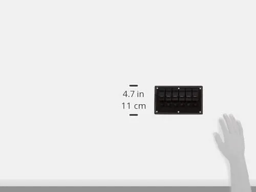 Blue Sea 8373 Water Resistant 6 Position - Black - Vertical Mount Panel