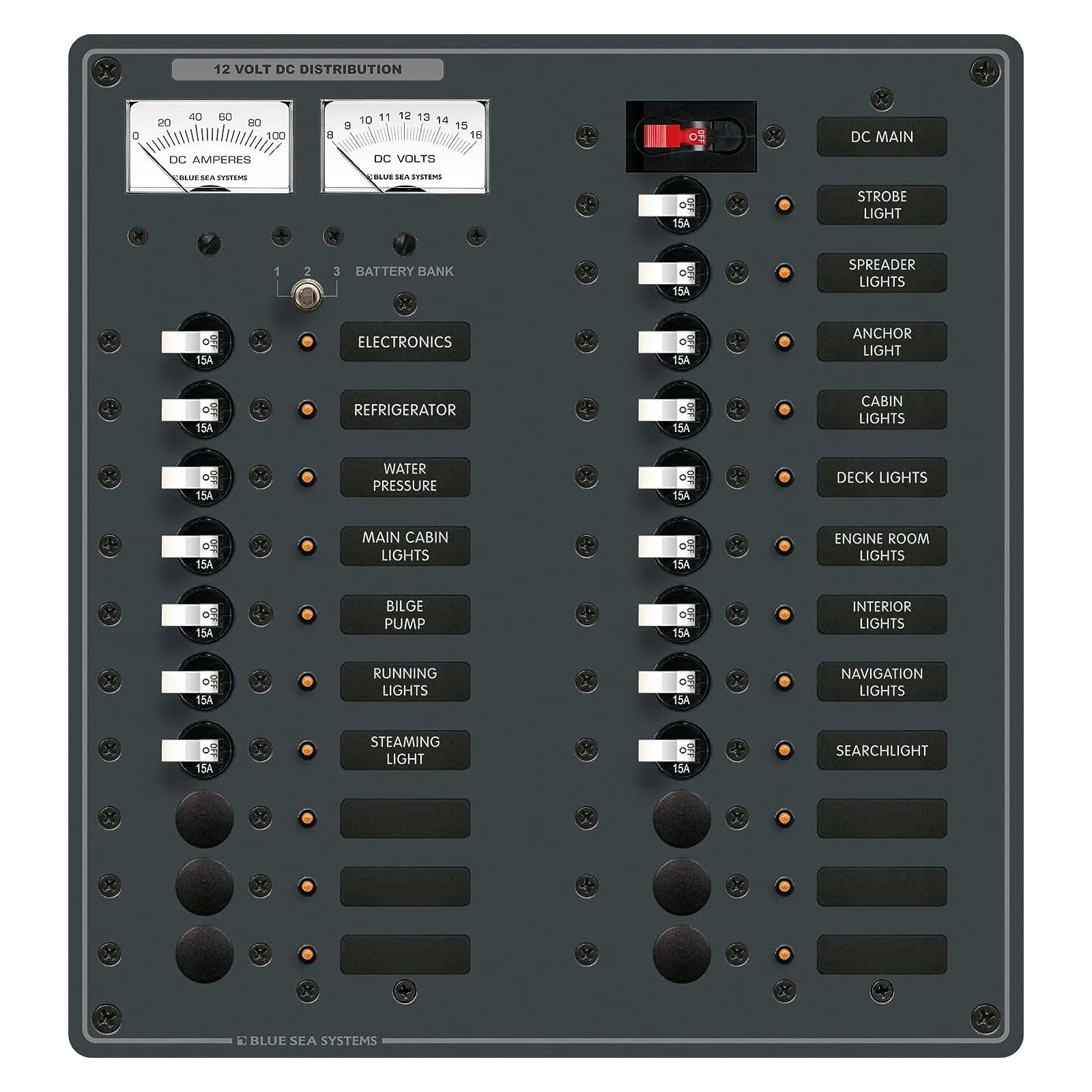 Blue Sea Systems 8380 DC Main + 22 Positions, White Toggle