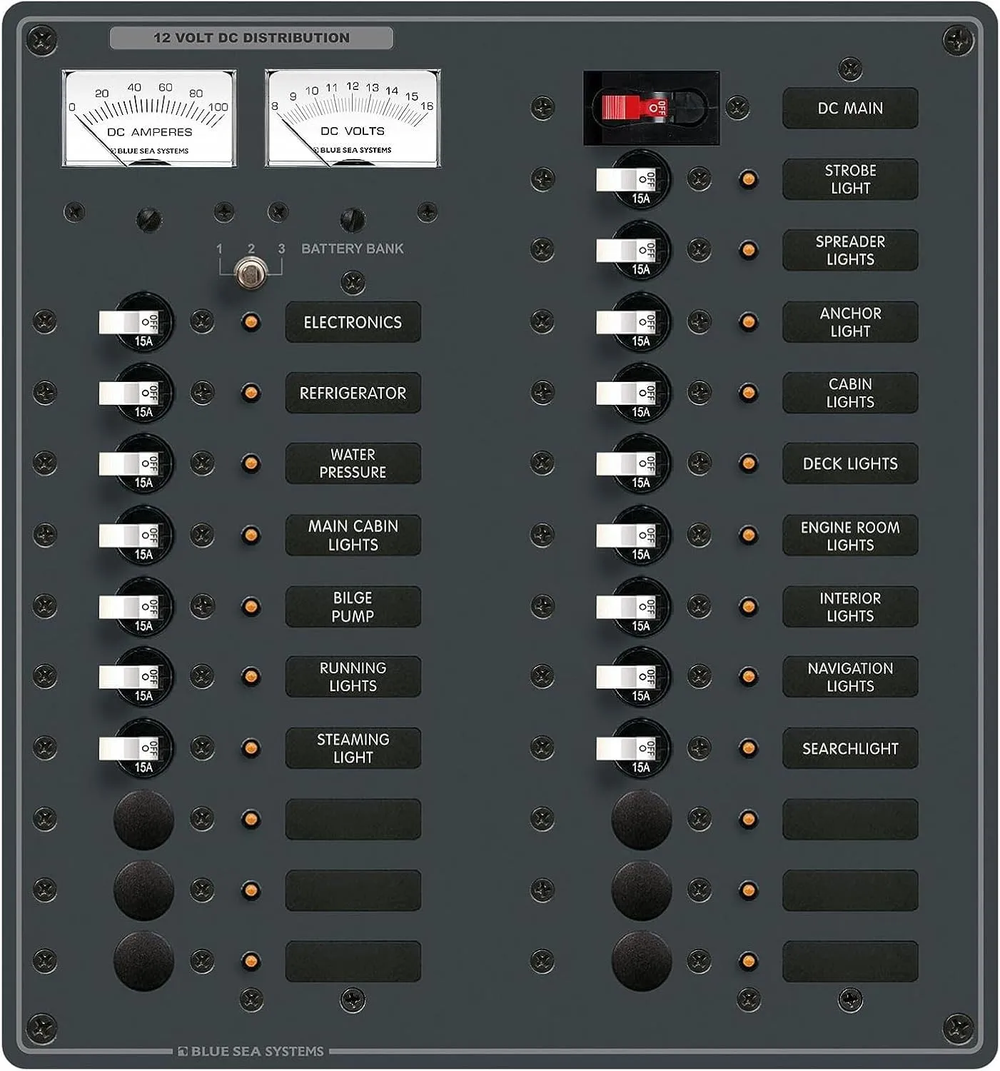 Blue Sea Systems 8380 DC Main + 22 Positions, White Toggle