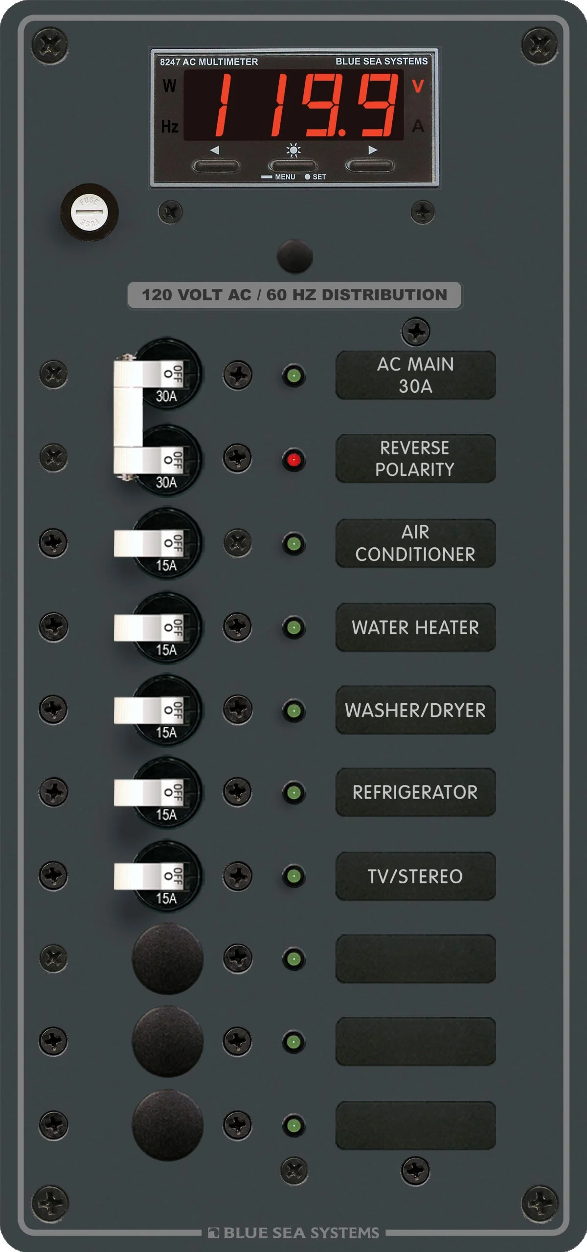 Blue Sea Systems 8406 AC Main + 8 Positions
