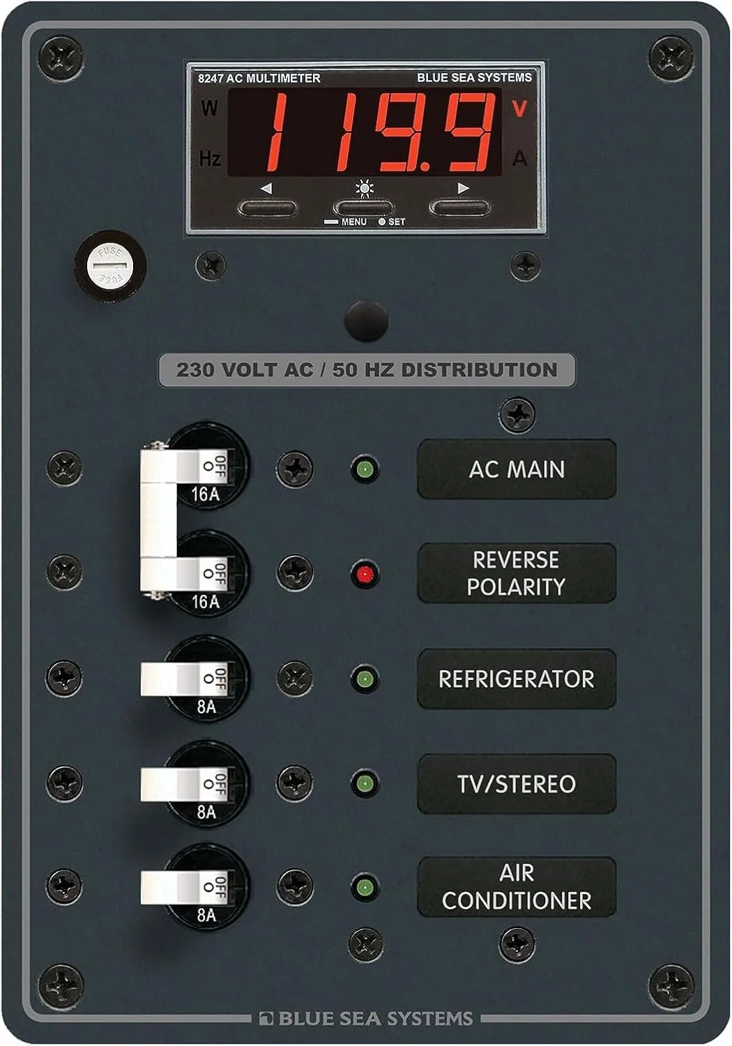 Blue Sea A-Series AC Toggle Circuit Breaker Panel