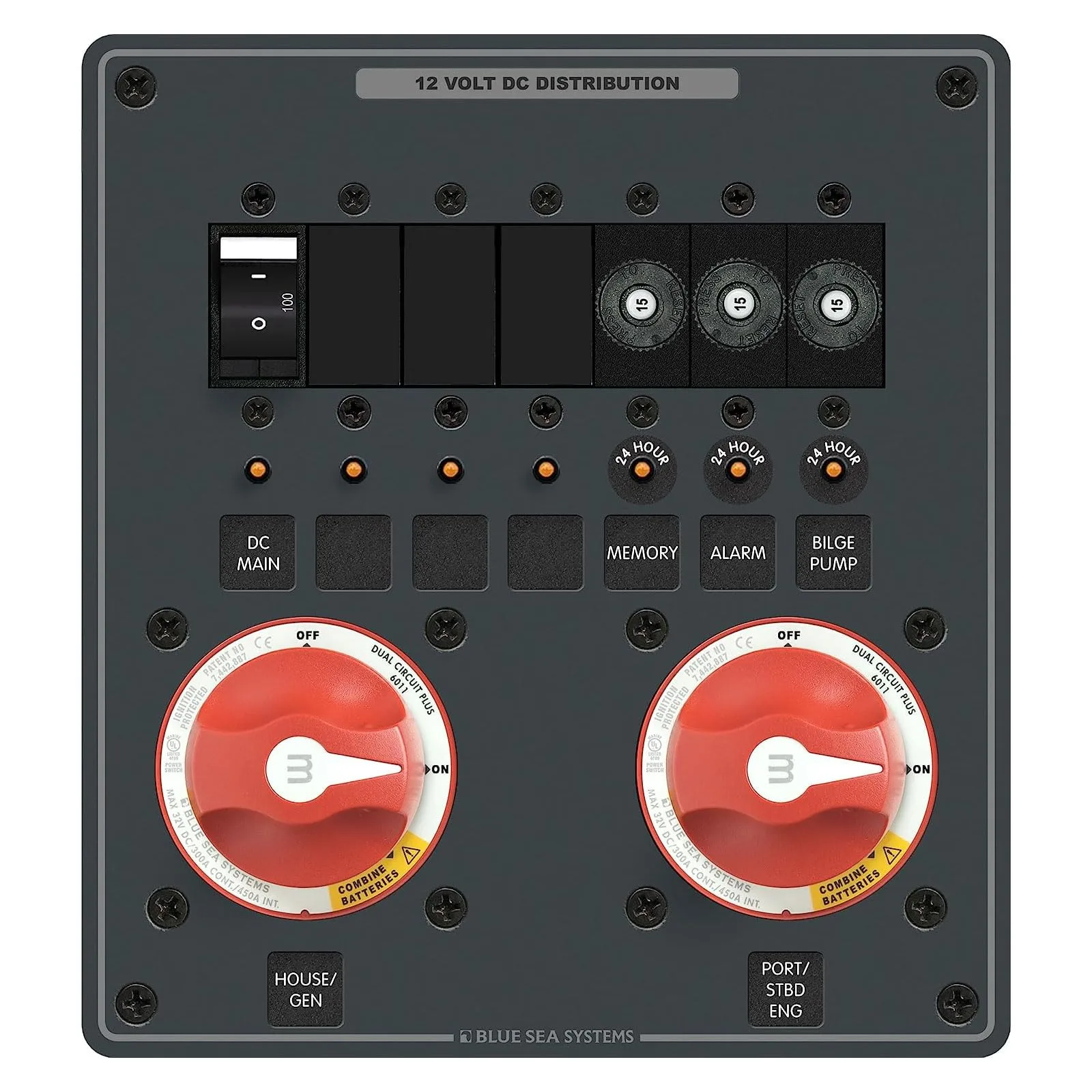 Blue Sea Systems 8689 24VDC Dual Circuit Battery Management Panel