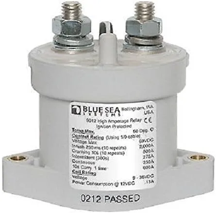 Blue Sea 9012 L Solenoid Switch - 12-24VDC - 250A