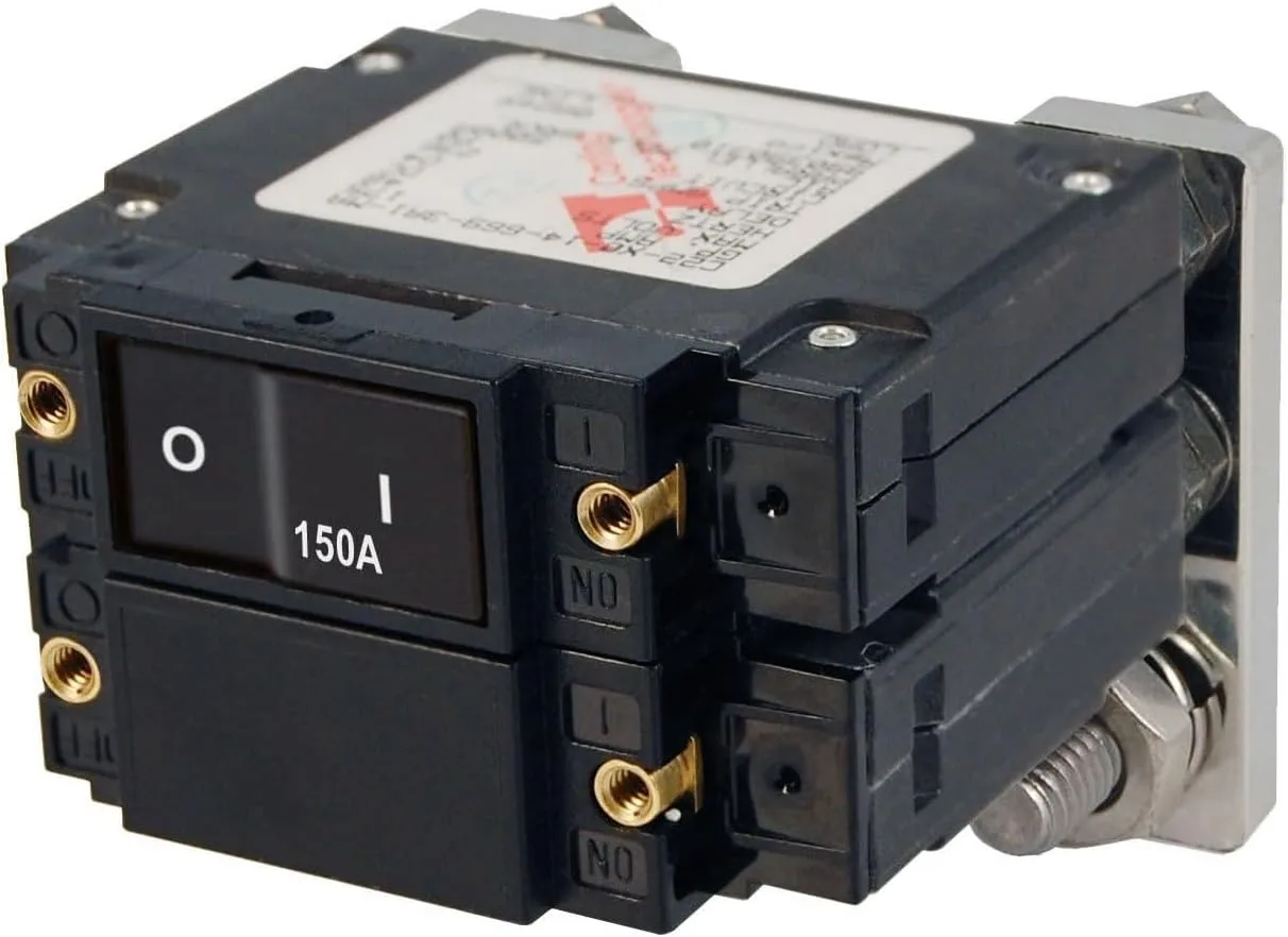 Blue Sea Systems C-Series Flat Rocker Circuit Breaker, Single and Double Pole