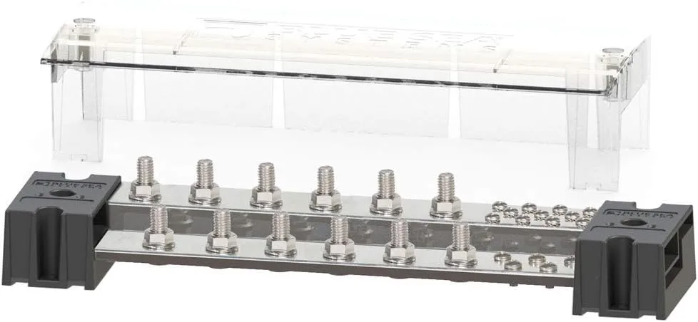 Blue Sea Systems 1991 PowerBar 1000 Stud with Cover, 12 x 3/8"