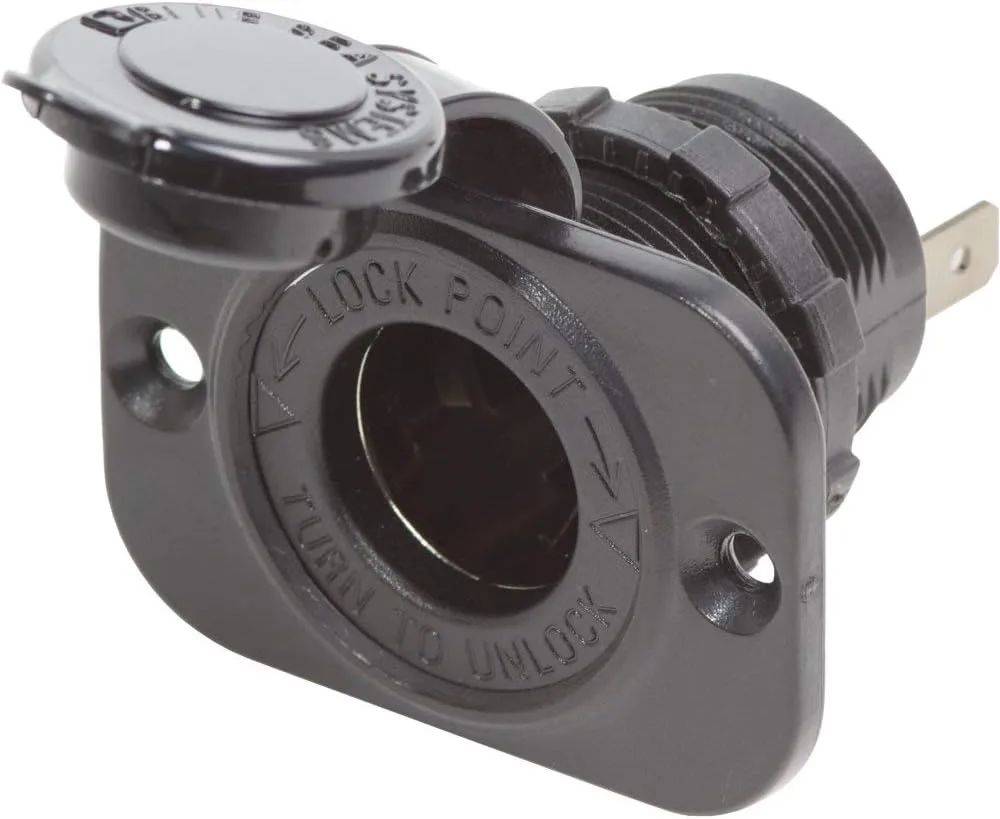 Blue Sea Systems 1011 Dash Socket, 12V, Black
