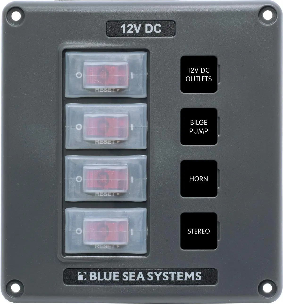 Blue Sea Systems Water-Resistant Circuit Breaker Switch Panel