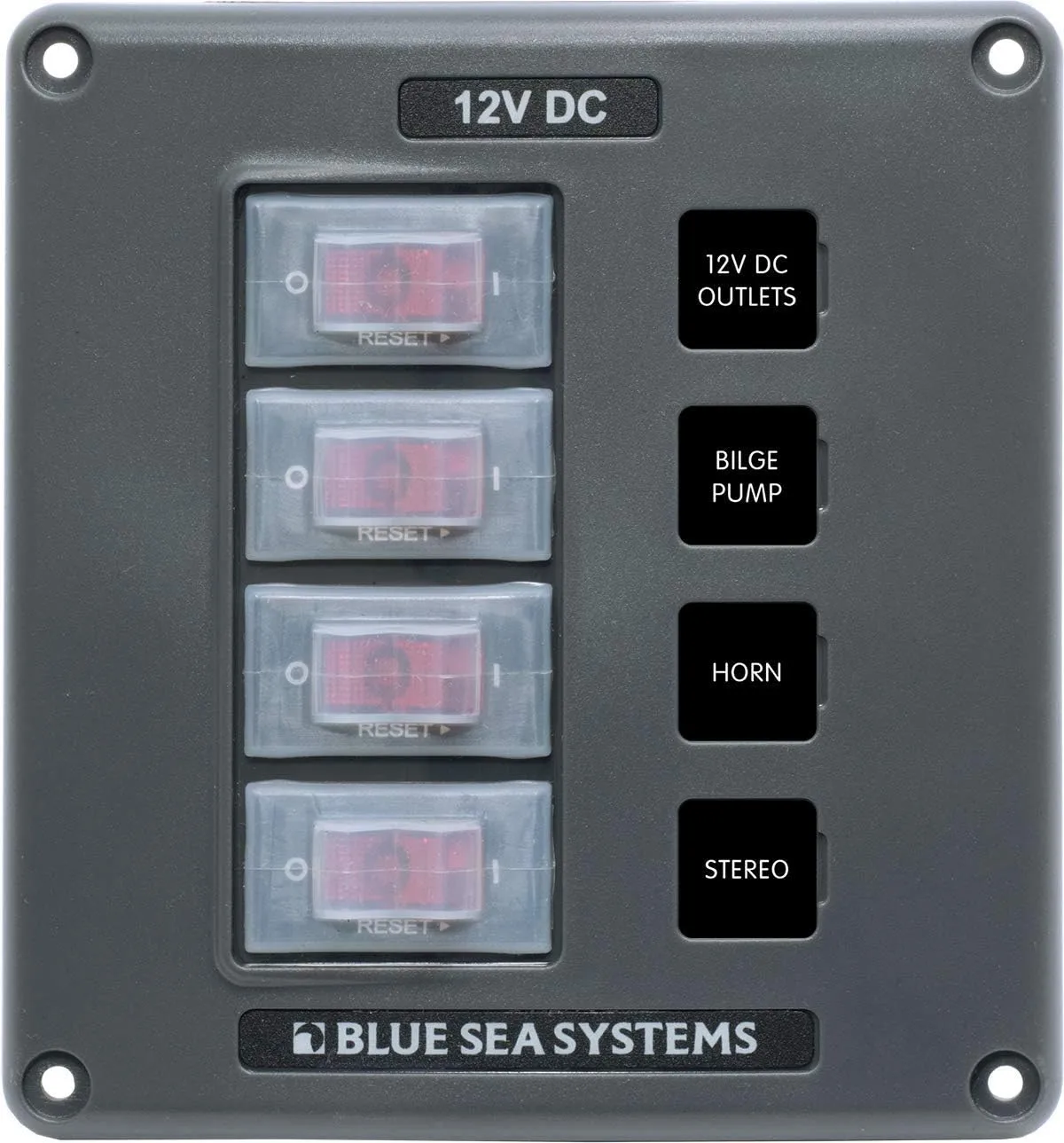 Blue Sea Systems Water-Resistant Circuit Breaker Switch Panel