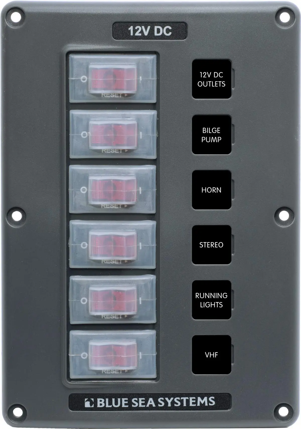 Blue Sea Systems Water-Resistant Circuit Breaker Switch Panel