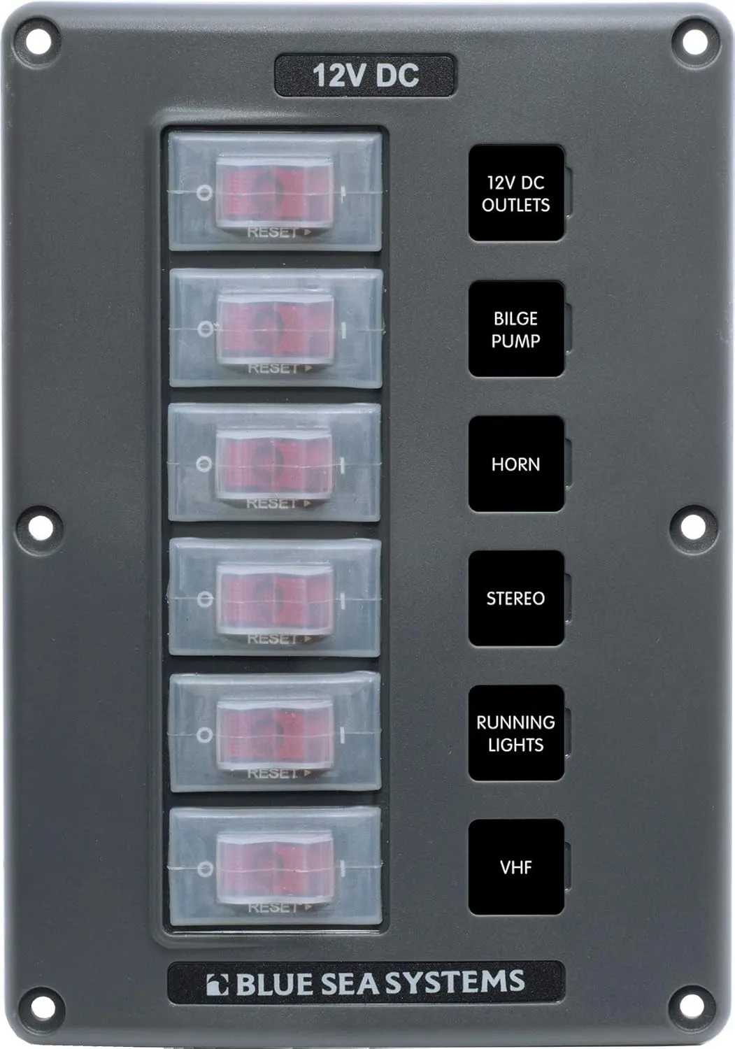 Blue Sea Systems Water-Resistant Circuit Breaker Switch Panel