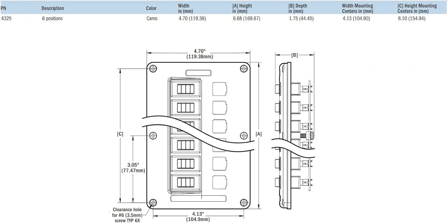 Blue Sea Systems Water-Resistant Circuit Breaker Switch Panel