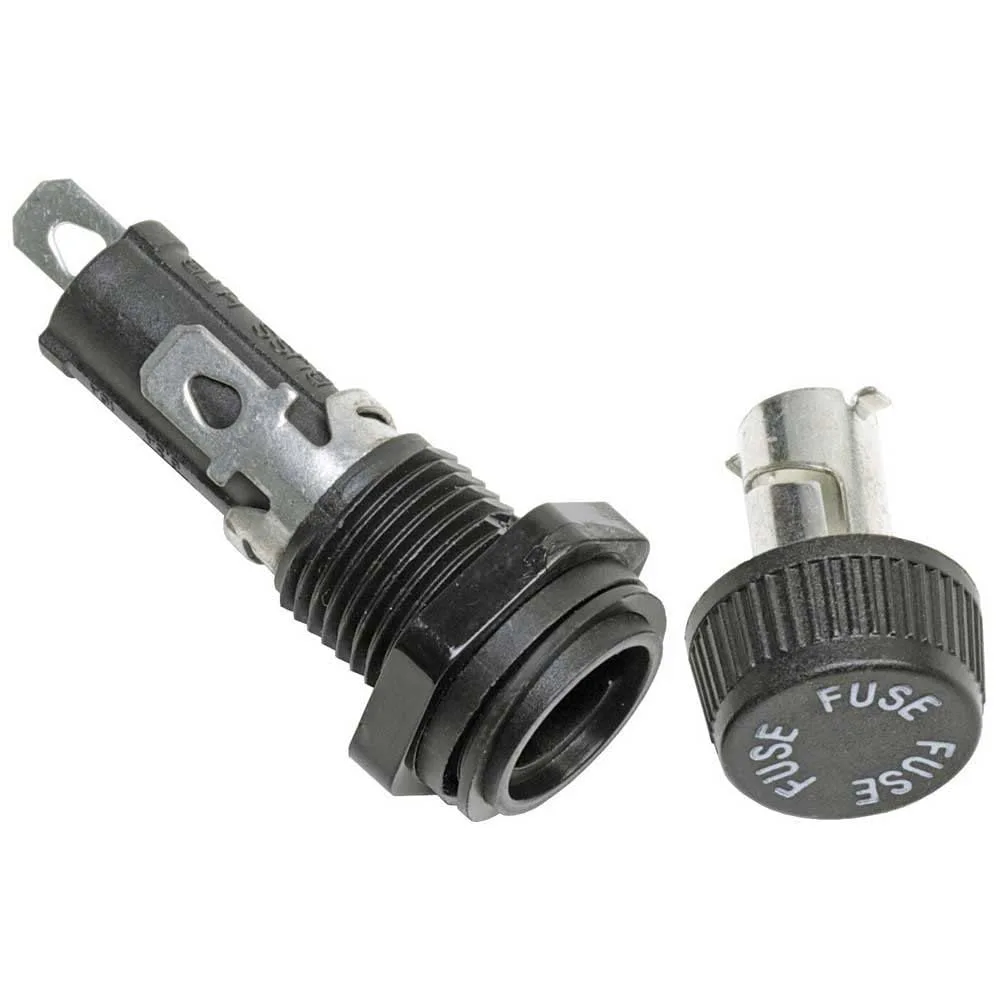 Blue Sea Systems 5021 Panel Mount AGC/MDL Fuse Holder, Black