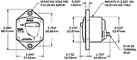 Blue Sea Systems 7047 187-Series Circuit Breaker, Panel Mount, 135A
