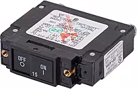 Blue Sea Systems 7456 Circuit Breaker C-Series Flat Rocker 15A AC UL489