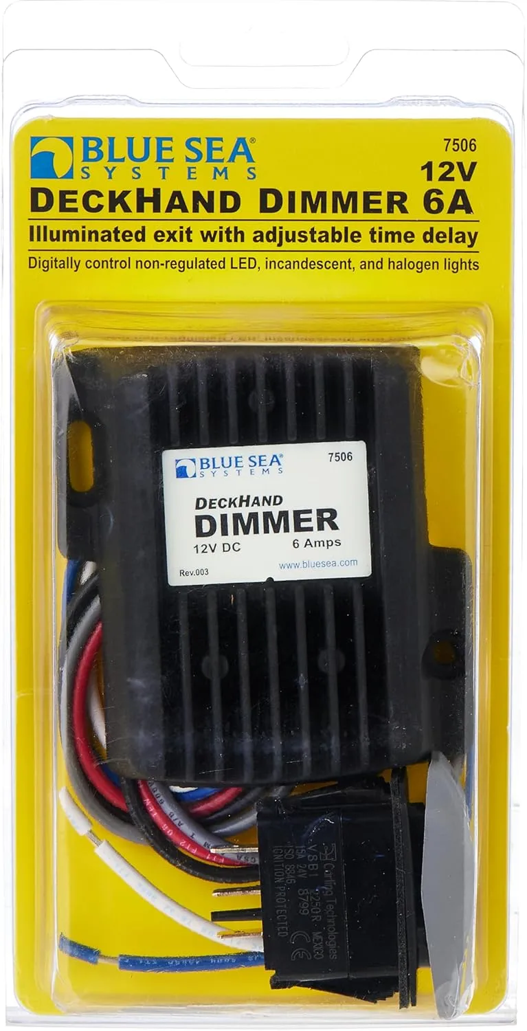Blue Sea Systems 7506 Deckhand DIMMER Switch 6A 12V, Blue, Small